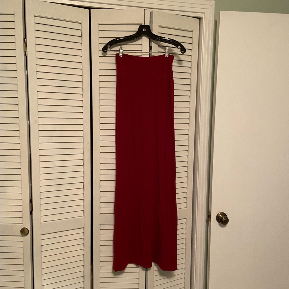 Wine Red Maxi Skirt